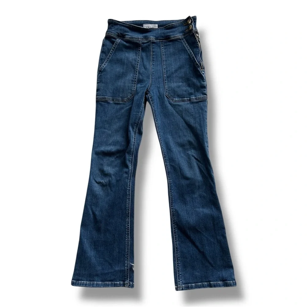 Frame Mid Rise Slim Kick Boot Cut Cropped Jeans - Picture 2 of 11